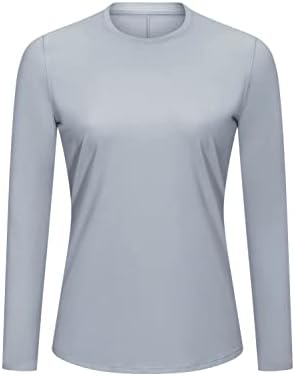 Ženske majice za vježbanje s dugim rukavima, BRZOSUŠEĆE uklopljene majice za jogu u teretani, Ležerne majice s okruglim vratom
