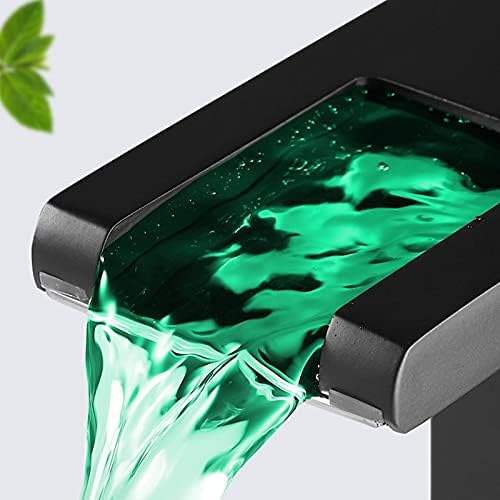 Crna slavina za kupaonicu LED Svjetlo 3 boje mijenjanja vodopada kuhinja sudoper slavina zidna nosača jednostruka ručka