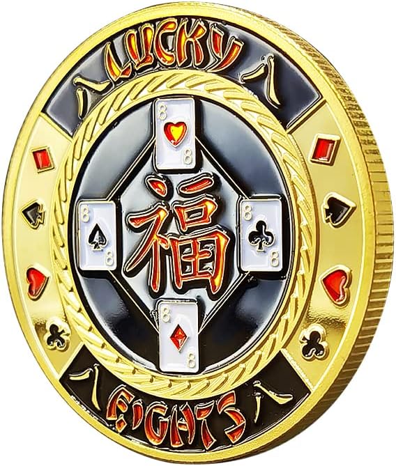 Sretan broj 8 Poker novčić Lucky Word Coin Casino Chip Medal Medal Metal Card Press Press Enter Entertainment rekvizit