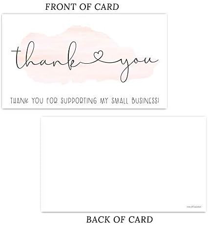 50 malih ružičastih akvarelnih crteža Hvala vam što podržavate moju malu tvrtku-kupac vam zahvaljuje na karticama narudžbi-umetak