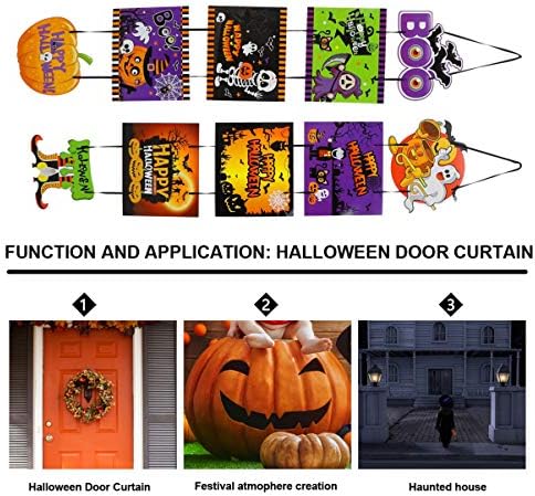 NUOBESTY Znak ulaznih vrata Halloween Zidni znak Happy Halloween Papir natpis Viseći zidne vrata sa zidnim vratima s uzorkama