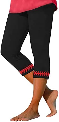 Žene 2023 Baseball Print Stretch Tomangs povremene udobne vitke joga hlače s visokim strukom.