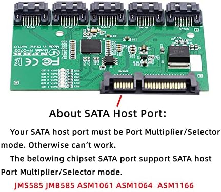 Xiwai SATA Hub Ports 3.0 6Gbps 1 do 5 Converter Adapter Converter PM selektor multiplikatora JMB575
