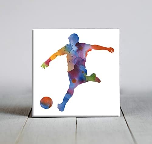 Apstraktna nogometna akvarelna umjetnička ukrasna pločica
