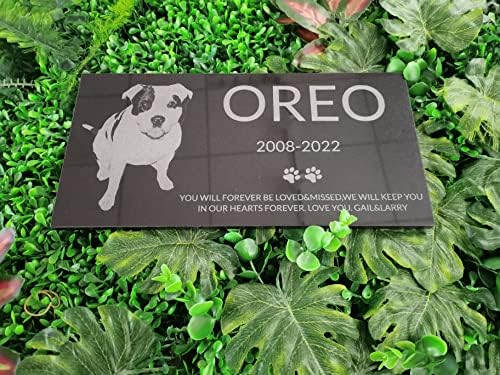 Parici pasa memorijalni laser ugravirani kamen crni granit kameni pseći stil momenskog kamenog psa memorijalni marker sa