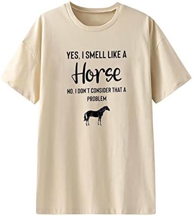 Da, mirišem na konja ne, ne smatram da je problem majice za žene 2023 Preveliki ljetni vrhovi kratkih rukava