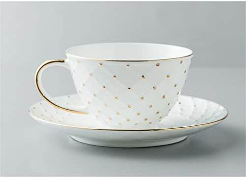 Zhuhw šalica za kavu i tanjur engleska kost čaja za čaj od cvijeća s žlicom popodnevni čaj čaj