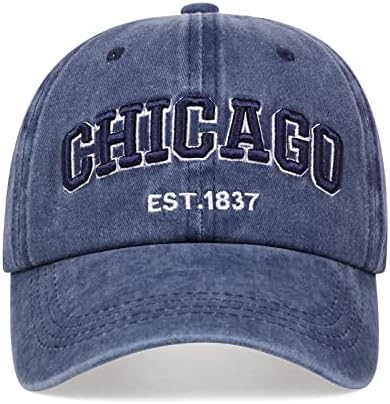 Chicago Hat za muškarce Žene 3d vez vintage City tata kap