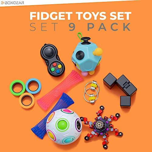 Boxgear Fidget igračke za odrasle i djecu - 9pcs set fidgets i senzornih igračaka za odrasle - premium mali paket igračaka