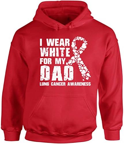 Neugodni stilovi unisex Nosim bijelo za tatine kapuljače s kapuljačom dukseve svijesti o raku pluća