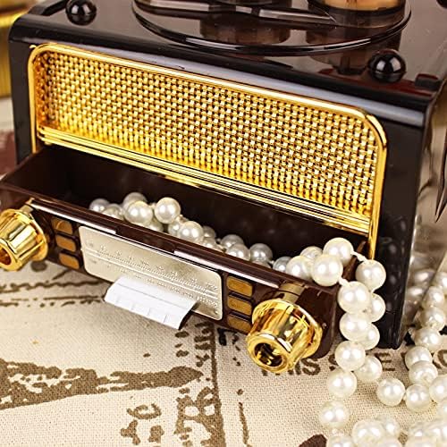 Lhllhl retro radio u obliku predenja glazbena kutija kreativna smiješna glazbena kutija glazbeni nakit kutija za pohranu