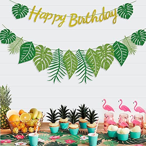 Havajska zabava Sretni rođendan natpisa - havajska dekoracija zabave, rođendan za rođendan za pribor za zabavu Luau i ukrasi