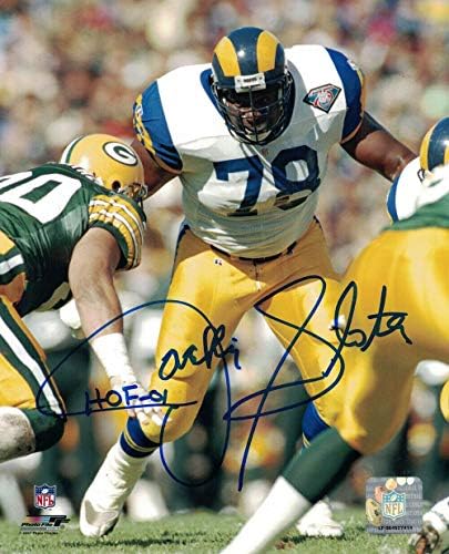 Jackie Slater autogramirana/potpisana Los Angeles Rams 8x10 Foto 27926 - Autografirane NFL fotografije