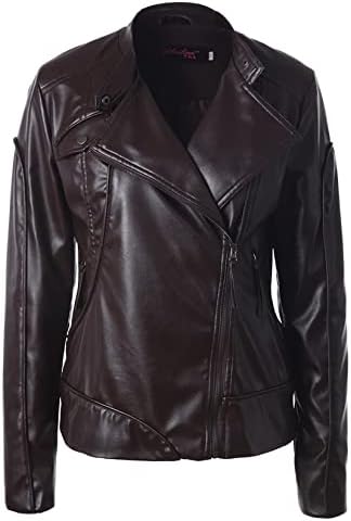 Xydaxin casual jakna čvrsti kaputi u boji za žene stoji ovratnik bočna zippu kožna jakna