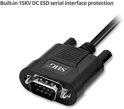 SIIG 1-port Industrijski USB do RS-232 DB-9 serijski adapterski kabel, bez instalacije vozača ili softvera, utikač i igra,