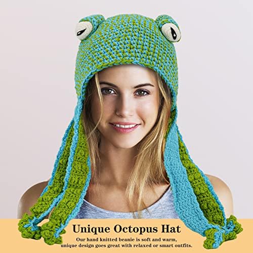 Aizami pleteni zimski šešir pleteni šešir hobotnice jedinstveni mekani i topli šešir za žene i muškarce