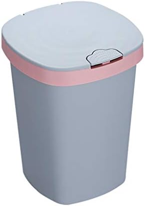 Kanta za smeće od 10L pravokutna kanta za smeće od sive plastike za dom, vrt, ured, školu, kuhinju, kupaonicu / ružičasta