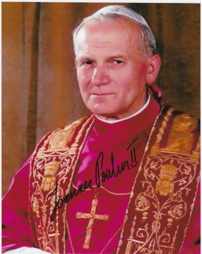 Papa Ivan Pavao II, 8.5 x 11 Autografska fotografija na sjajnom foto -papiru, slika slike