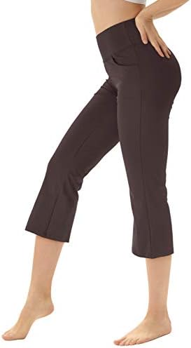Keolorn bootcut joga hlače Capris za žene, vježbanje prtljažnih hlača s širokim nogama