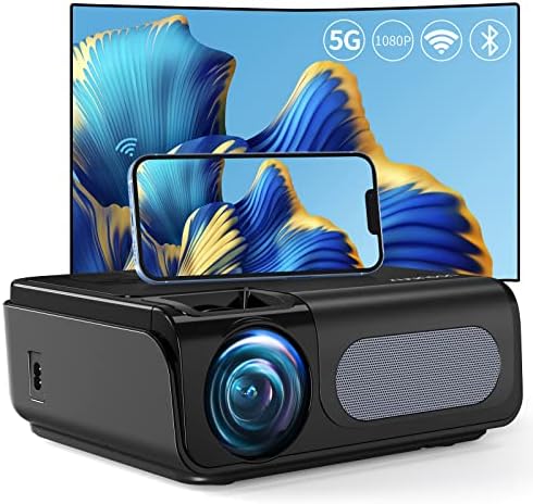 5G Wifi Bluetooth projektor, 500 ANSI Lumen Native 1080p Podrška projektora 4K, Ussunny Outdoor Film Projector s 300 zaslonom,