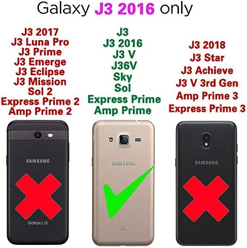 Kompatibilan sa Samsung Galaxy J3 / J3 V / J36V / Sky / Amp Prime Torbica-novčanik i zaštitna folija za zaslon od kaljenog