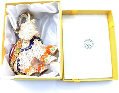 Slatka kutija za nakit s velikim slonom ručno oslikana figurica sa šarkama kolekcionarski držač prstena