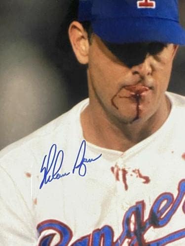 Nolan Ryan Krvava usna potpisana 16x20 uokvirena fotografija Ryan Hologram JSA - Autografirane MLB fotografije