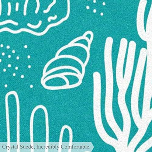 Aninily bijela ručna nacrtana koraljna školjkaša školjke plave vode tepih tepiha ukras za dječju sobu okrugle meke prostirke