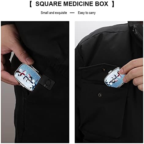 Kutija s tabletama Sretan Božić SnowMans Hat Quat Oblud Medicine tableta prijenosna tableta Plullbox Vitamin Organizator