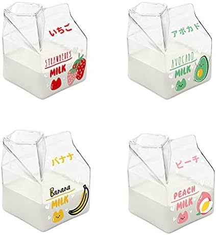 Staklena kutija za mlijeko, mini šalica razreda mlijeko kartonska posuda ručno puhana prozirna staklena kutija za višekratnu