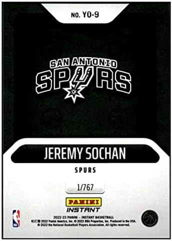 Jeremy Sochan RC 2022-23 Panini Instant godina /7679 Spurs Rookie NM+ -MT+ NBA košarka