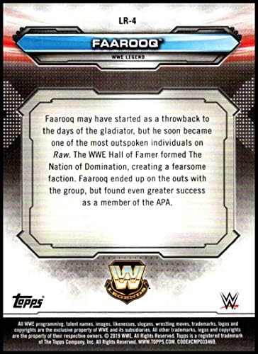 2019. Topps WWE sirove legende RAW LR-4 Faarooq trgovačke kartice za hrvanje