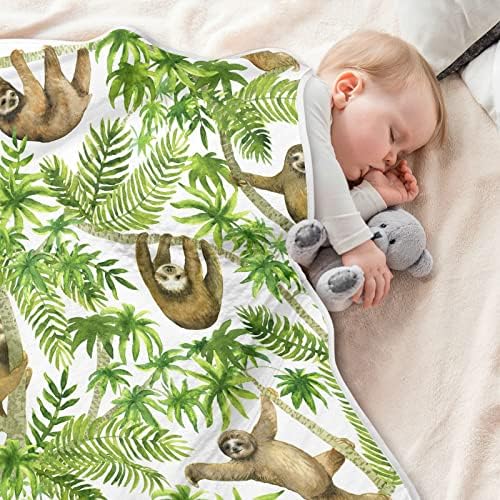 SWADDLE pokrivač slova palma pamučna pokrivač za novorođenčad, primanje pokrivača, lagana mekana pokrivača za krevetić, kolica,