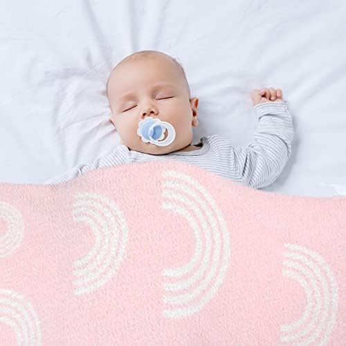 Mekana dječja deka plišana ugodna pokrivača zavarava pokrivač za novorođenčad 30 × 40 inča ružičaste duge