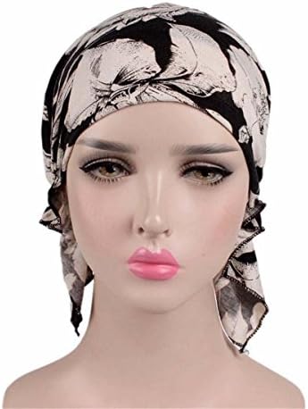 Qhome žene pamučni bandana šal prethodno vezani kemo -šešir beanie turban headwear za oboljele od raka dame turbante