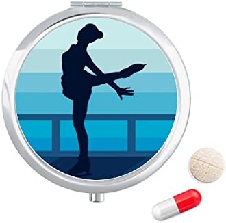 Ilustracija ženskog klizanja za zimske sportove Futrola za tablete džepna kutija za pohranu lijekova spremnik za doziranje