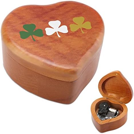 Irska Shamrock zastava navijaju vintage drvene glazbene kutije vjenčanje Valentinovo božićni rođendanski sat glazbeni poklon