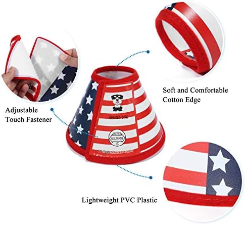 Mogoko američka zastava za kućne ljubimce Oporavak Oporavak E ovratnik, udobna plastična Elizabetanska ogrlica za vrat, pseća