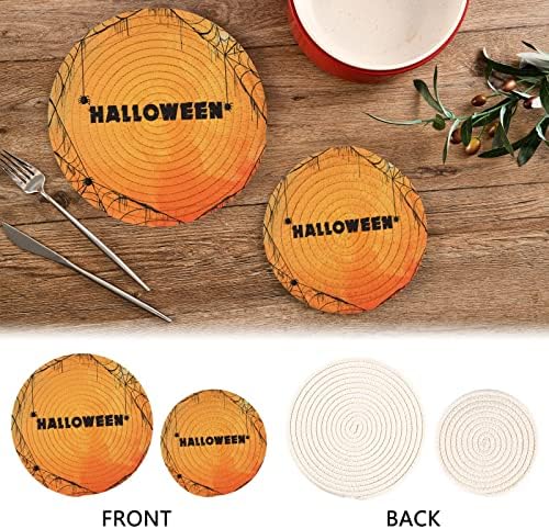 Halloween akvarel Web Trivets za vruća jela držači lonaca Set od 2 komada vrućih jastučića za kuhinjske topline Trivets za