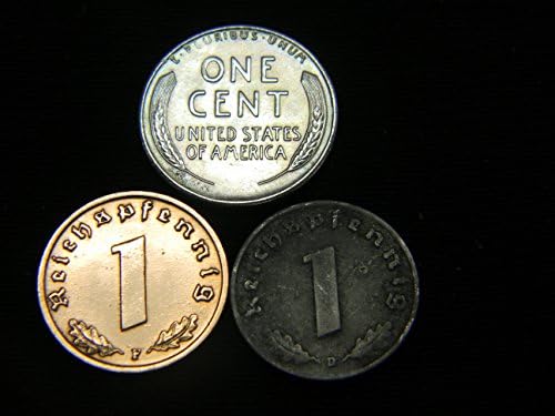 AU 1943 čelični cent + nacistički novčić WW2 3. Reich Njemački američki lot