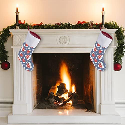 Božićni šeširi i rukavice Smiješna božićna čarapa s kratkom plišanom manžetom božićne čarape za kamin Viseći obiteljski odmor