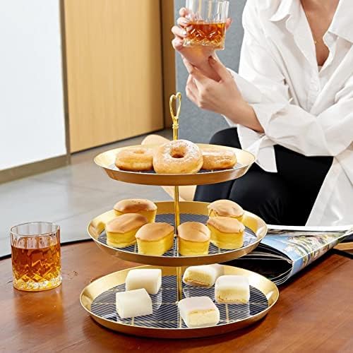 Slika 3-sloj držač za kolače, desertska stajalište, toranj za kolače za čajnu zabavu za rođendanski buffet poslužitelj