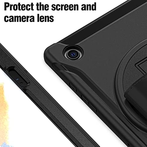 Qanxgog Slučaj za Samsung Galaxy Tab A8 10,5 2022, poklopac otporan na udarce s držačem S-PEN + 360 ° okretni kockicu + ručni