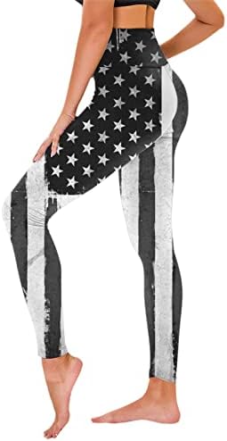 4. srpnja gamaše za žene visoke struke SAD -a zastava Stripe Star jogger hlače fitness lagana atletska vježba joga hlače
