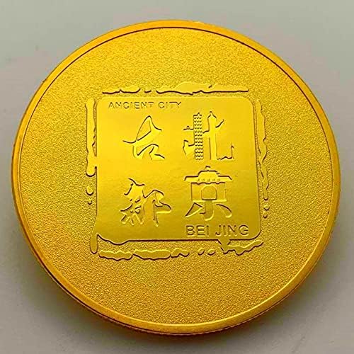 Peking Tiananmen Zlatni prigodni prigodni novčić Veliki zid kolekcionarski poklon novčića Lucky Coin