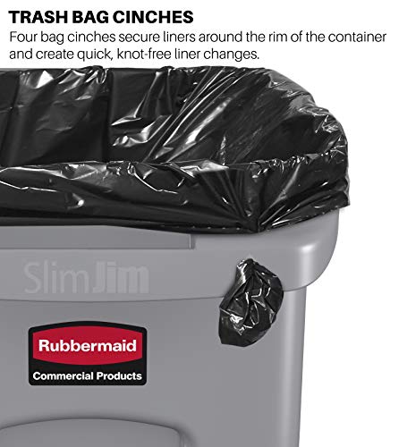 RubberMaid komercijalni proizvodi Slim Jim Plastična pravokutna kanta za recikliranje i plastična smola otpad od smeća za