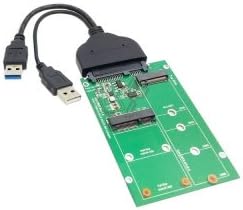 CABLECC USB 3.0 do SATA 22PIN 2,5 Tvrdi disk do 2 u 1 kombiniranoj mini PCI-E 2 LANE M.2 NGFF & MSATA SSD Adapter Converter