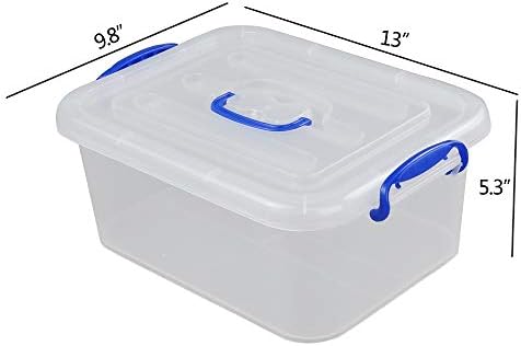 Eagrye 8 Quart plastična kutija za skladištenje, čist organizator kante za odlaganje s ručicom, set od 2