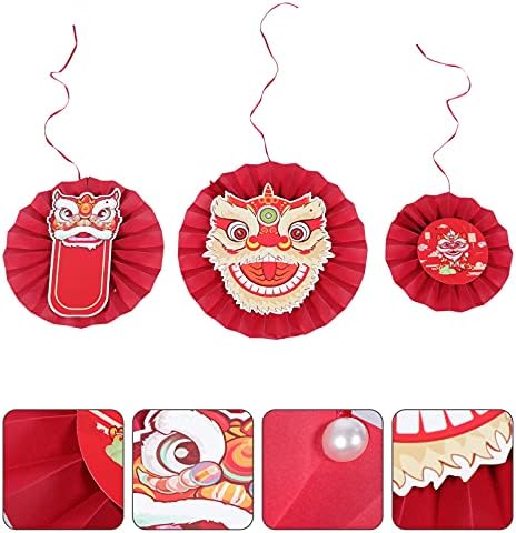 Vicasky Nova godina viseće oznake ukrašavanje kineskog plesača lava vijenaca želja za blagoslovom vijenaca privjesci ukrasi