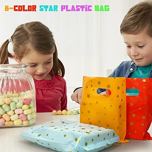 104 kom plastične vrećice različitih boja vrećice za zabave zvjezdane vrećice za slatkiše vrećice za poslastice s ručkama